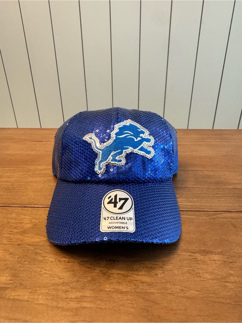 NFL Women's Sequin Detroit Lions Hat - Blue
